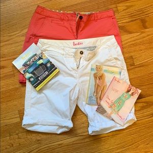 Two pairs of Boden chino shorts
